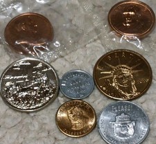 Lot Of 7 United States Tokens/Medals