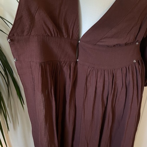Vestido Ciao Lucia Cala en marrón berenjena envolvente manga 3/4 XS - Imagen 14 de 17