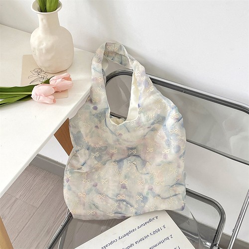 Sweet Shoulder Bag Women Floral Bow Lace Style Handbag Large Shopper Tote Bag - Picture 9 of 18