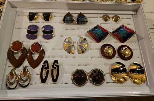Nachlass Vintage Modeschmuck Ohrringe Konvolut 12 Paar