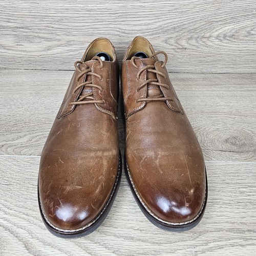 Clarks Becken Herren hellbraune elegante Lederschuhe Größe UK 10,5 G EU 45 - Bild 4 von 12