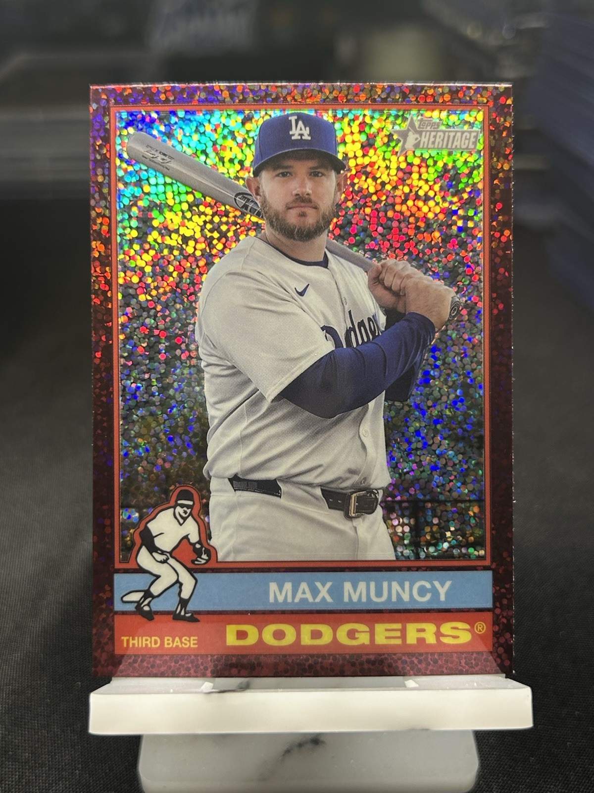2025 Topps Heritage - Max Muncy #359 Chrome Burgundy Sparkle Refractor Dodgers