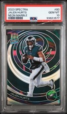 2023 Panini Spectra Jalen Hurts - NEON MARBLE /4 PSA 10 - POP 1