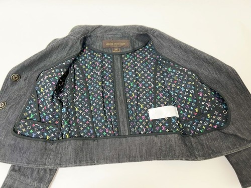 LOUIS VUITTON Ladies Jacket Multi Denim Gray Black Cotton 34 Good Condition - Picture 7 of 10