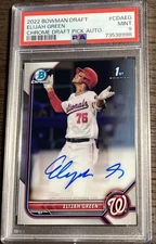 Elijah Green 2022 Bowman 1st Chrome Draft Auto Autograph PSA 9 Mint Nationals