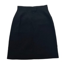 CHANEL Used Apparel Fashion Brand Skirt Black Bottoms Knee Length Wool Plain Siz