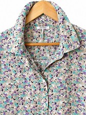 STITCHDROP Womens Shirt Dress Size M Floral Button Front Puff Sleeve Pastel