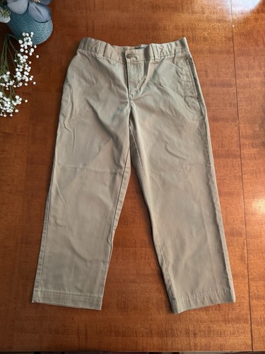 Boys Size 10 Husky 10H Lands End Khaki Dress Pants EUC Adj Waist