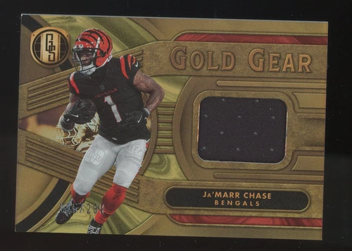 Ja'Marr Chase 2024 Panini Gold Standard Gold Gear GG-JCE Bengals /299