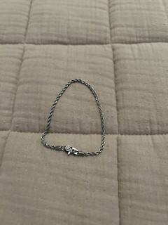 GLD White Gold Plated Rope Bracelet 2.5mm 8”