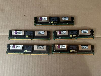 LOT OF 5 KINGSTON PC2-5300F KVR667D2D4F5/4GI 4GB 2RX4 FB