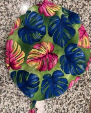 SCRUB CAP HAT NEW WITH DRAW STRINGS FLOWERS