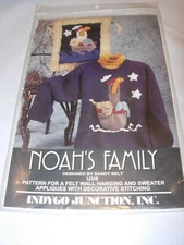 INDYGO JUNCTION UNCUT NOAHS ARK SWEATSHIRT FELT APPLIQUE FABRIC SEWING PATTERN 