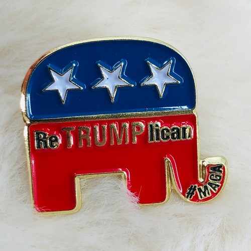 Donald Trump MAGA Republican Elephant ReTRUMPlican Enamel Campaign Lapel Pin