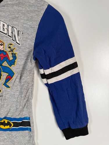 Vtg Batman Kids Boys Batman & Robin DC Comics Long Sleeve T Shirt Gray Blue Sz 5 - Picture 3 of 11