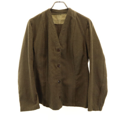 ジャケット・アウター 50's French Army Wool Field Coat FRENCH ARMY 50s vintage V neck Wool jacket 44L khaki Women