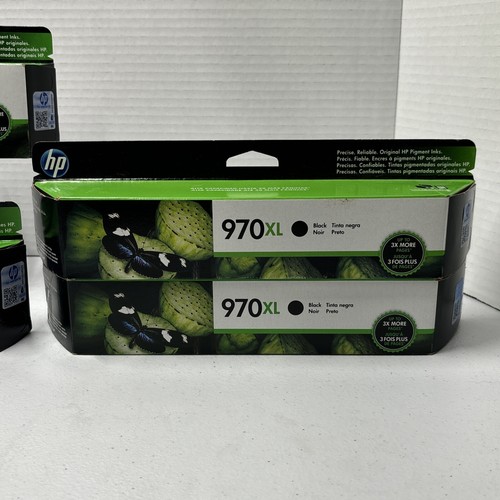 Set of 4 Genuine HP 970XL Black & 971XL Color Ink Cartridges Exp/2020 & 21 NEW - Picture 3 of 9