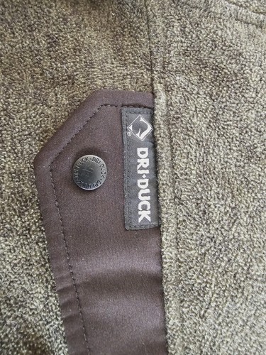 Dri Duck Pullover Mens XL 1/4 Snap Button Fleece Mock Neck Green Synchilla UPS - Picture 9 of 9
