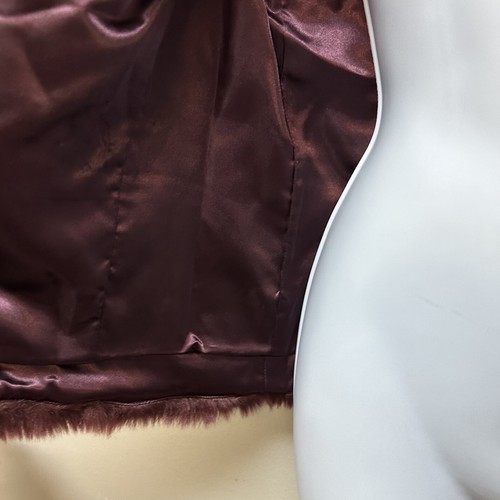 J. Crew Faux Fur Vest in Deep Burgundy Women Size XS Soft Warm Cozy - Picture 4 of 10