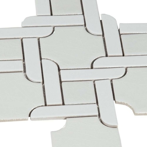 Villa White Linen Lattice Porcelain Mosaic - Picture 2 of 2