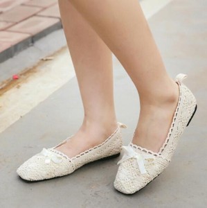 Fashion-Womens-Lace-Crochet-Ballet-Flat-Comfy-Slip-On-Loafers-Ballerina-Shoes