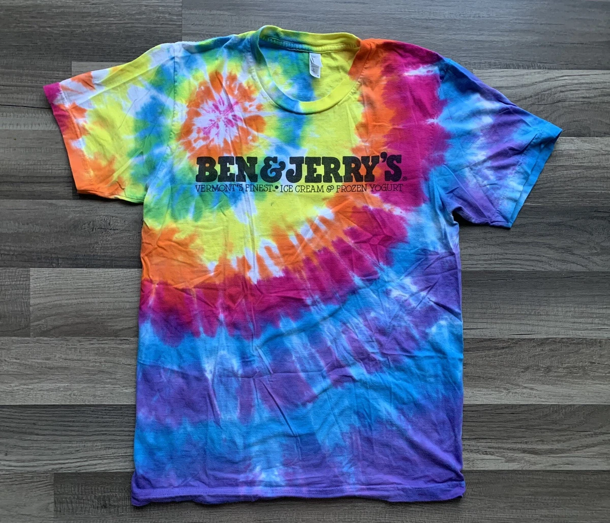 Ben u0026amp; Jerry's Ice Cream Graphic Men's Medium Tie-Dye T-Shirt USA-Made |  eBay