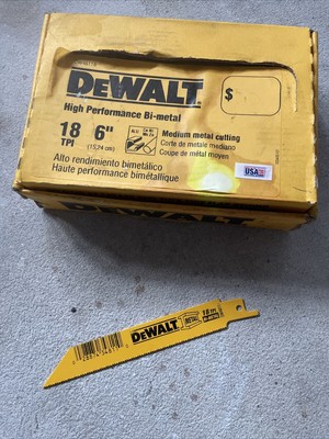 100 DEWALT 6" RECIPROCATING SAWZALL SAW BLADES 18TPI BI METAL DW4811 DW4811B 100 DEWALT 6" RECIPROCATING SAWZALL SAW BLADES 18TPI BI METAL DW4811 DW4811B