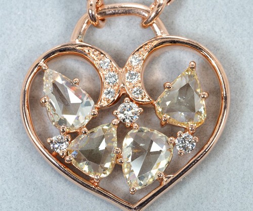 Auth Ayako Yoshida Necklace Rose-cut Diamond 1.49c