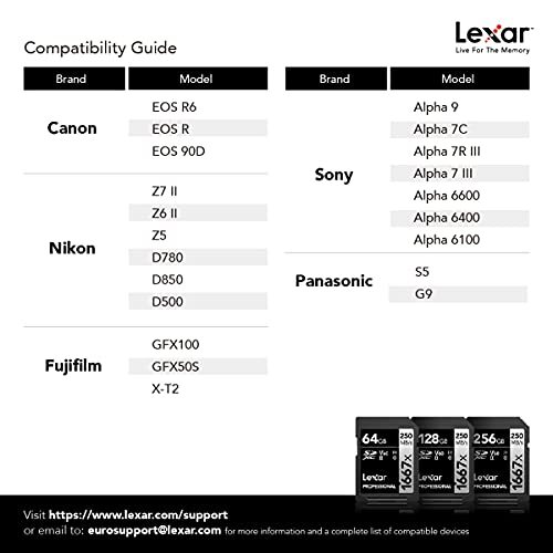 Lexar Professional 1667x Carte SD 128Go Carte Memoire SDXC UHS-II Jusqu'à 250... - 第 5/7 張圖片