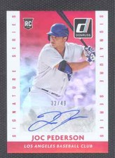 2015 DONRUSS SIGNATURE SERIES RED JOC PEDERSON #32/49