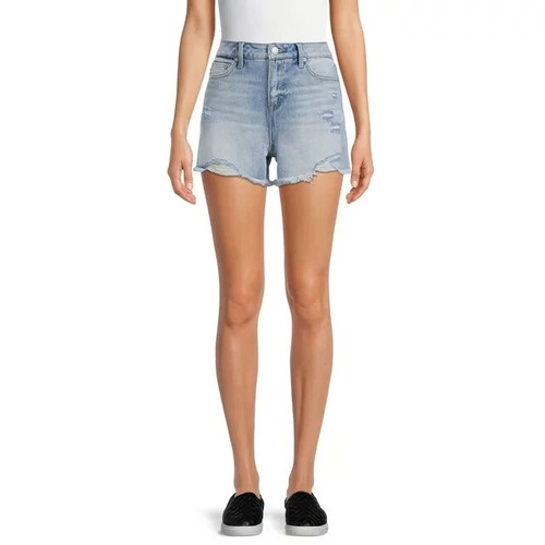 Time and Tru Women's High Rise Denim Shorts Light Wash Blue Size 2 - Picture 2 of 4