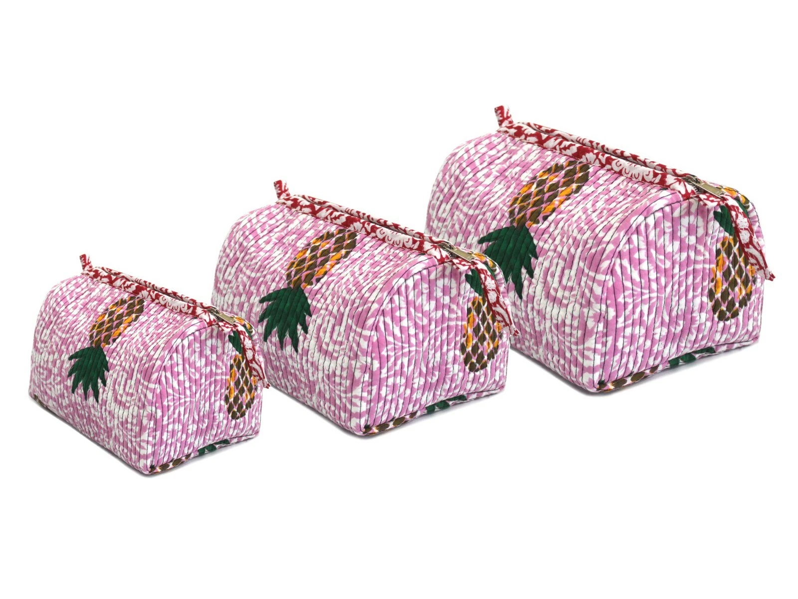 Indian Pink Pineapple Toiletry Bag Makeup Bag Cosmetic Bag Travel Jumbo Wash Bag