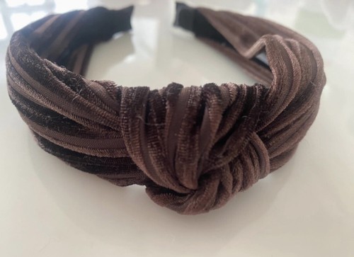 Le Mosch Denmark Vigga Hairband Dark Brown Cord Twist - Picture 2 of 4