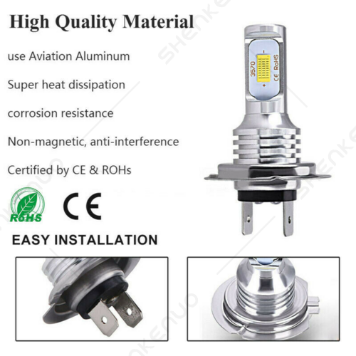 Para Kawasaki Ninja EX250 EX300 EX650 2X H7 LED Faro Bombilla 8000K Azul Hielo YTL - Imagen 9 de 12