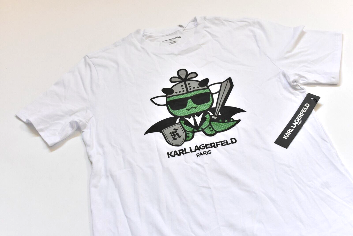 Karl Lagerfeld Men's T-Shirt White - Graphic Print - New