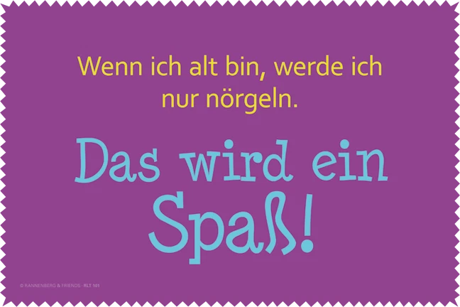 RANNENBERG & FRIENDS Microfasertuch / Brillenputztuch 20x30cm - Wenn ich alt bin - Rannenberg&Friends