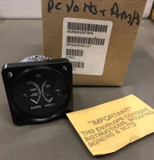 DC Volt Ammeter Dual Pointer Direct Current AMP 450 Ammeter & 33 Volts NOS