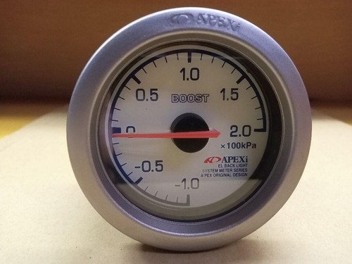 APEXi mechanical EL system boost meter 60Φ white panel Rare JDM Japan. - Picture 3 of 9