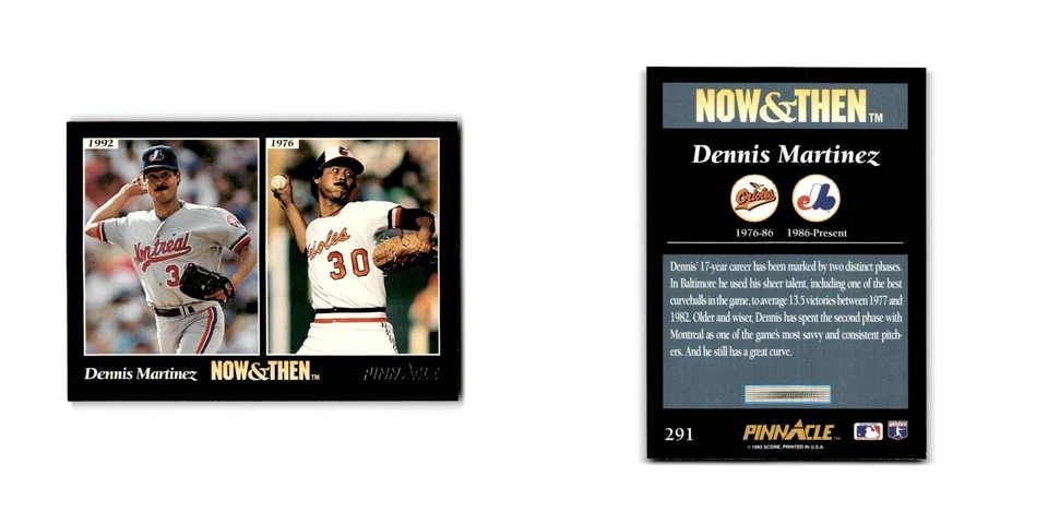 Dennis Martinez 1993 Pinnacle #291 Montreal Expos/Baltimore Orioles NM - Image 3 of 3
