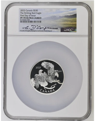 2023 Canada $30 The Striking Bald Eagle NGC PR 70 UCAM Signed Claudio D’Angelo