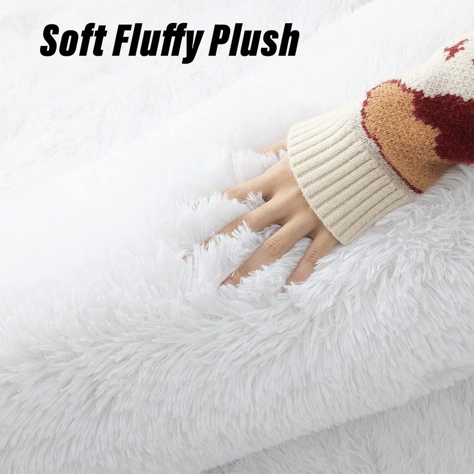Maxsoft M Fluffy Shag Bedroom Rug, 4x6 Feet White Area Rugs Feet, eBay