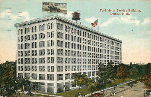Postcard Ford Motor Service Building, Detroit, Michigan - used 1915