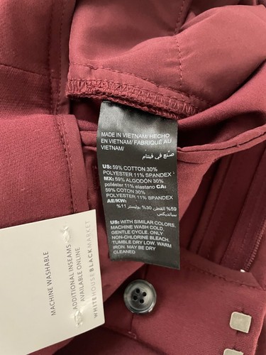Pantalón al tobillo ajustado White House Black Market nuevo con etiquetas en granate profundo para mujer talla 8 - Imagen 4 de 10