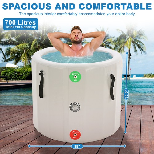 Inflatable Insulated Ice Bath Tub Foldable Cold Plunge Tub for Athletes Therapy - Picture 13 of 32
