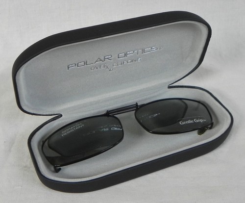 Polar Optics "OveRx Clip-Ons" Sunglasses, 52 Rectangle 5, Polarized Lenses, New - Picture 5 of 6