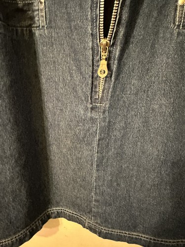 Vtg Natural Impressions Jean Denim Dress Jumper 100% Cotton Zipper Pockets Soft - Picture 8 of 14