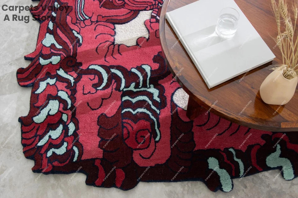 Tibetan Dragon Hand-Tufted Wool Handmade Area Rug Carpet for Home, Living Room - Image 3 of 4