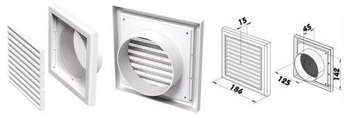 Mauerkasten SET ABLUFT Wanddurchführung teleskopisch dalap FN Ø125 mm 30015 - Bild 4 von 7