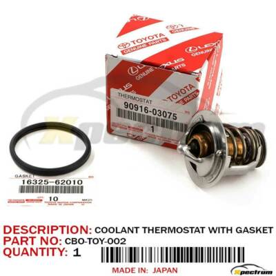 GENUINE TOYOTA LEXUS ENGINE COOLANT THERMOSTAT W GASKET 90916-03129 16325-62010