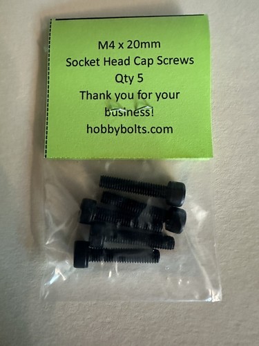 Hobby Bolts M4x20mm Socket Head Cap Screw. Qty:5 Each. RC Car, Micro Fastener - Picture 2 of 2